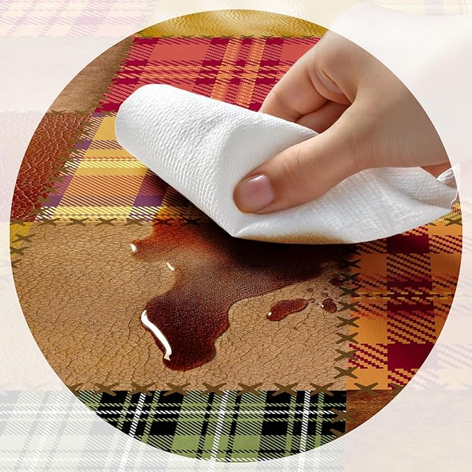 JAWO Picnic Table Covers with Bench Covers Fall Autumn Camping Tablecloth Fitted Picnic Table Cover with Elastic Windproof Waterproof Fabric, Camping Accessories Patio & Outdoor