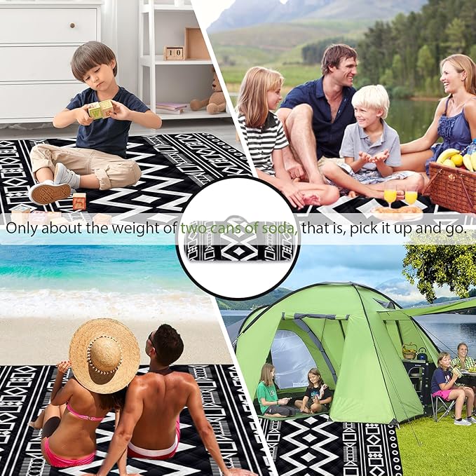 80"x60" Waterproof Picnic Blanket Large Outdoor Camping Blanket Foldable Picnic Camping Blanket Thicker Machine Washable Picnic Mat Portable Wearable for Picnics, Camping