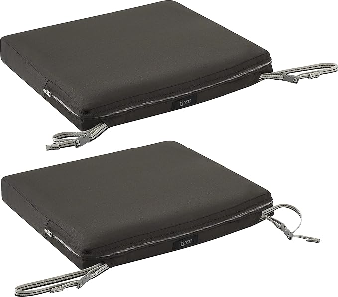 Classic Accessories Ravenna Water-Resistant Patio Chair Seat Cushion, 18 x 18 x 2 Inch, Espresso, Patio Furniture Cushions