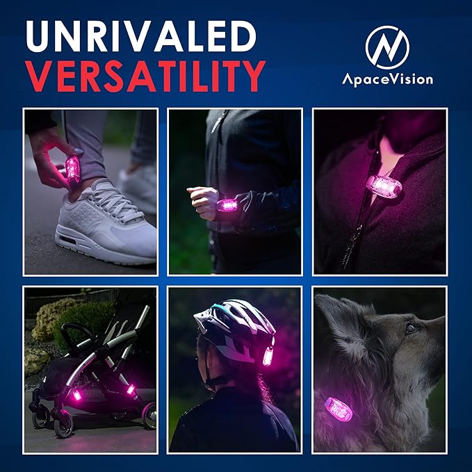 LED Safety Light (2 Pack) - Clip On Strobe/Running Lights for Runners, Dog, Bike, Walking, Boat, Kayak, Stroller and More - High Visibility Accessories for Your Reflective Gear, Bicycle