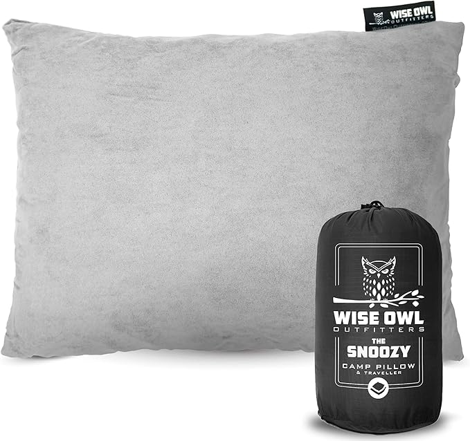 Wise Owl Outfitters Camping Pillow – Memory Foam Travel Pillow for Airplane Sleeping, Hiking, Backpacking & Outdoor Use - Small & Portable for Adults, Car, Camp & Tent