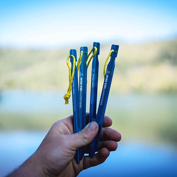 Wise Owl Outfitters Hammock Rain Fly – Waterproof Camping Tarp Cover with Tent Stakes & Carry Bag, Ultralight Shelter for Backpacking & Outdoor Shade