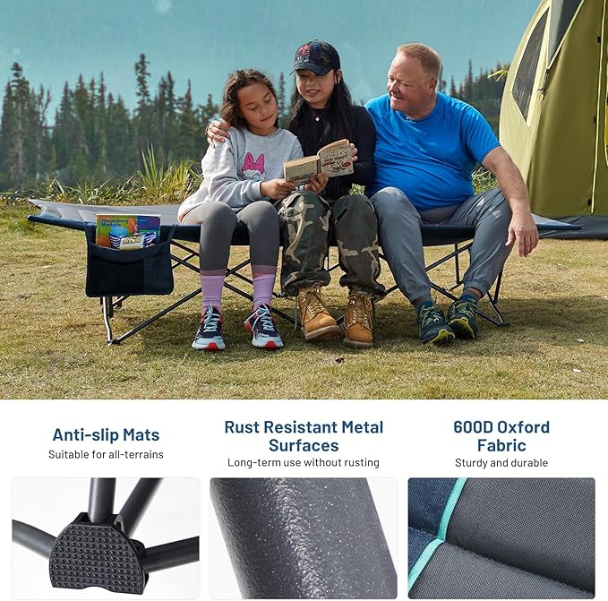 TIMBER RIDGE Extra Wide Heavy Duty Camping Cot for Adult, Easy Set Up Oversized Sleeping Cot with Carry Bag for Camping, Travel and Outdoors, Support up to 450lbs