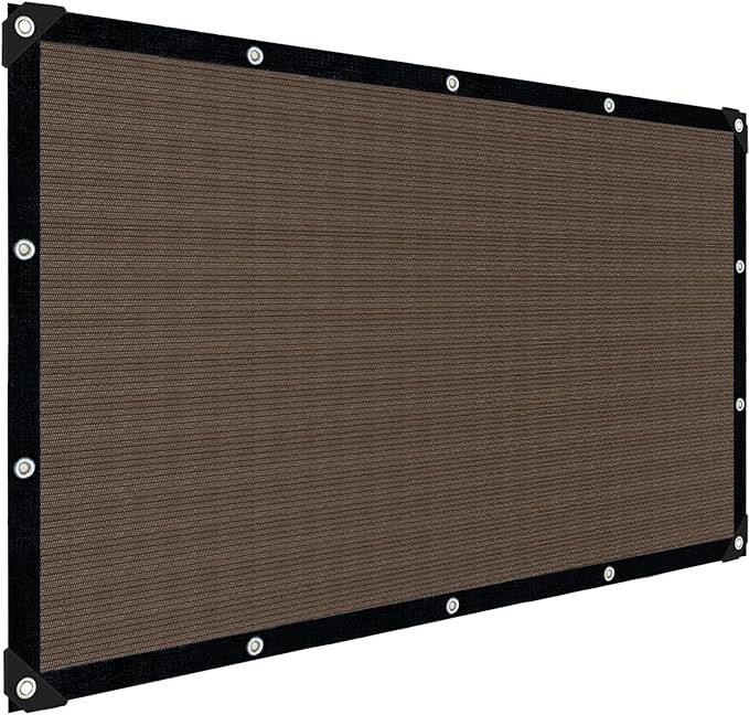 Sun Shade Cloth with Grommets,90% UV Protection Shade Fabric,Pergola Shade Cover Canopy Fence Privacy Screen Balcony,Brown Sunshades for Patio Pergola Garden Backyard Outdoor,Mocha-8x8FT