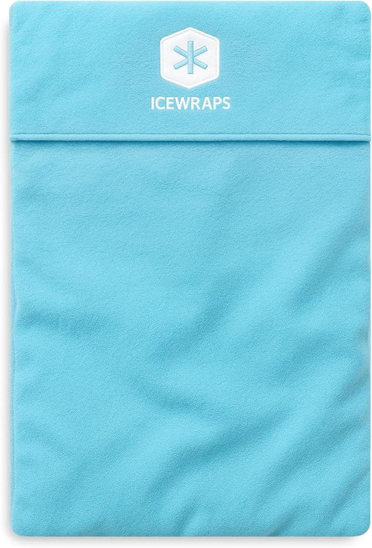 ICEWRAPS Extra Cover ONLY for 10"x14" Clay Ice Pack | Reusable and Washable Soft Fabric Cover for Cold Pack | Fabric Cold Compress Sleeve | 10"x14" Soft Ice Pack Cover | Blue Fabric Cover Only