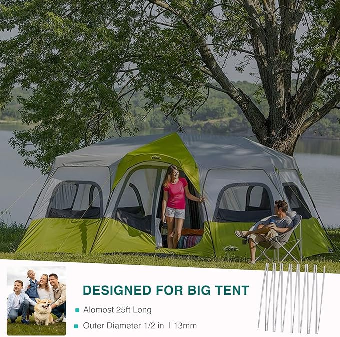 Aluminum Tent Poles Replacement, Fits Both Female and Male Ends, Lightweight Tent Pole Repair Kit, 7001 Aluminum Alloy T6 Heated