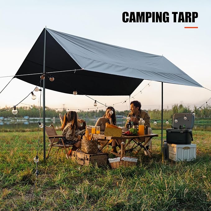 REDCAMP Ultralight Tent Footprint for 8-10 Person Tent, Multifunctional Waterproof Camping Tent Tarp for Camping, Hiking and Survival Gear, Lightweight, 95"x95"