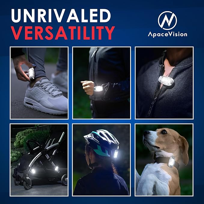 LED Safety Light (2 Pack) - Clip On Strobe/Running Lights for Runners, Dog, Bike, Walking, Boat, Kayak, Stroller and More - High Visibility Accessories for Your Reflective Gear, Bicycle