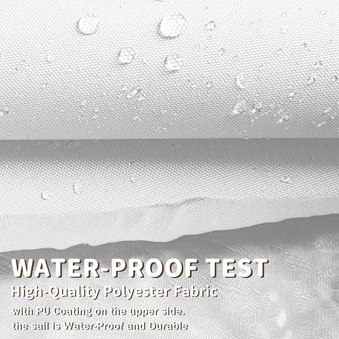 LOVE STORY Waterproof 10'x10' Rectangle White Sun Shade Sail Cannoy UV Resistant for Outdoor Patio Garden Backyard (We Make Custom Size)