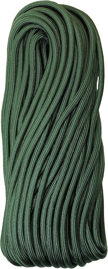 1/4" ParaMax Paracord 100 ft – 1000 lb Type IV Rope for Dog Leashes, Camping, Kayak Anchor - Made in USA - Emerald Green