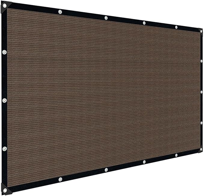 Mocha Sun Shade Cloth,Pergola Shade Cover with Reinforced Grommets,90% Shade Fabric Fence Privacy Screen Balcony,Pergola Shade Cover Canopy Garden Carport Porch Deck Patio Shade,10x20FT