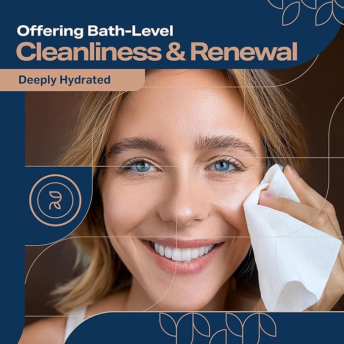 Extra Large Shower Body Wipes for Adults 8" x 12" (600 count) + 12 Travel Packs | Adult Wipes for Elderly, Bathing No Rinse, Vitamin E and Aloe, 12 Packs of 50