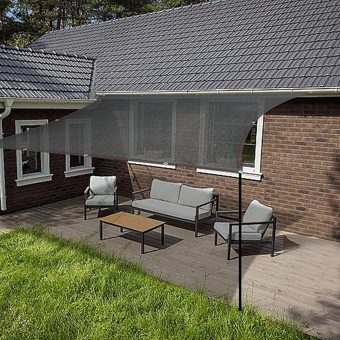 winemana 70% Black Shade Cloth, 3.3 x 6.6 FT Durable Mesh Tarp with Grommets, Resistant Garden Sun Shade Netting with Taped Edge for Plant Cover, Greenhouse, Patio, Tomatoes, Chicken Coop, Barn Kennel