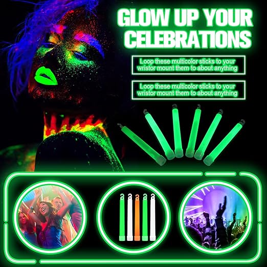 Sotiff 144 Pcs Bright 6 Inch Large Glow Sticks Bulk Emergency Glow in The Dark Sticks with 12 Hour Duration for Camping Hiking Outdoor Parties Activities Survival Storms Blackouts (Green)