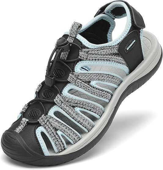 Dannto Women's Closed Toe Hiking Sandals Walking Water Sandal Comfort Athletic Sport Outdoor Sandals