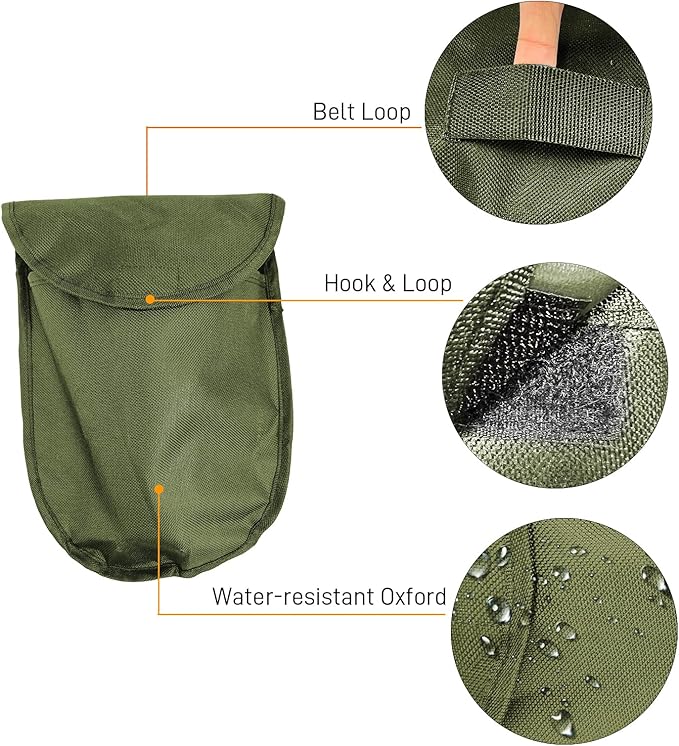 Mini Folding Camping Shovel, Lightweight Portable Small Tactical Survival Shovel, High Carbon Steel Military Shovel Entrenching Tool for Outdoor, Hiking, Digging, Backpacking, Car Emergency, Off Road