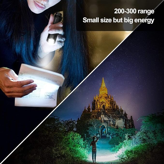 LETMY Tactical Flashlight, Super Bright LED Mini Flashlights with Belt Clip, Zoomable, 3 Modes, Waterproof - Best EDC Flashlight for Gift, Hiking, Camping, Hurricane & Power Outage (2 Pack)