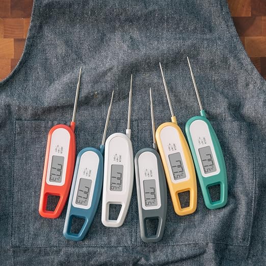 Lavatools Javelin® Ultra-Fast 2-Second Digital Instant Read Meat Thermometer for Grill and Cooking, 2.75" Probe, Compact Foldable Design, Large Display, IP65 Water Resistant, NSF Certified – Rhubarb