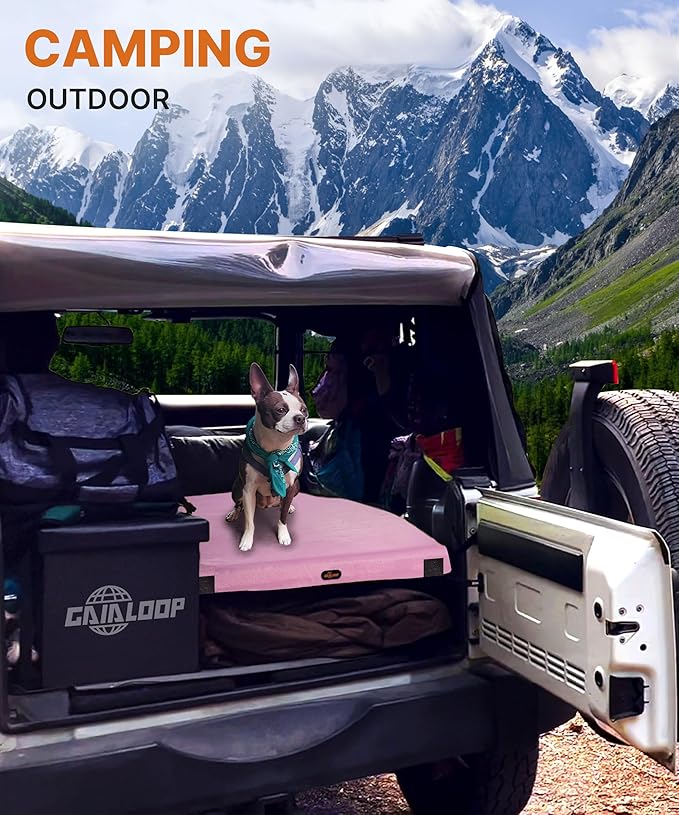 3 Inch GAIALOOP Thick Memory Foam Camping Mattress Sleeping Pad [Car/Tent/Cot] Glamping Portable Floor Mat Roll Up Futon Mattress for Guests Sleepover