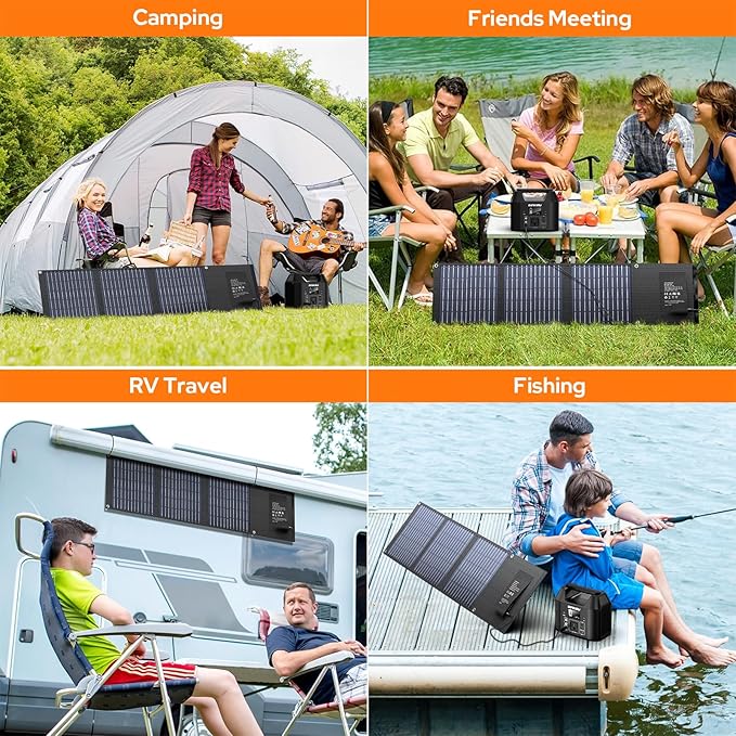 30W Portable Solar Panel with USB QC3.0/USB-C/18V DC(10 Connectors), Backpacking Solar Charger for Power Station, Phones, Laptop, Foldable Solar Panels for Camping Home Hiking