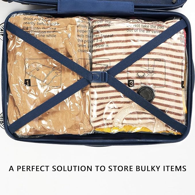 SUOCO 14 Combo Vacuum Storage Bags with Electric Pump, (4 Jumbo, 4 Large, 3 Medium, 3 Small) Travel Clothes Space Saver Bags, Compression Airtight Seal Bags for Clothing, Pillows, Comforters, Blankets