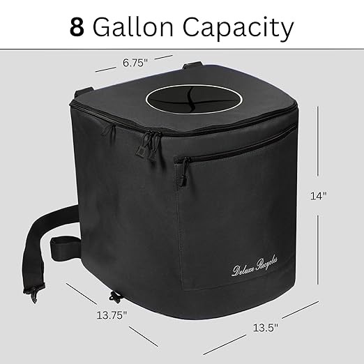 Collapsible Trash Can for Boating and Camping | Large, Durable, and Portable with Inner Bin - 8 Gallons - (Black)
