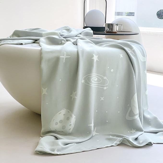 AmyHomie Cooling Blanket for Kids, Soft Comfy Summer Throw for Hot Sleepers, Kids Blanket for Boys & Girls (50x60in, Grey Space)