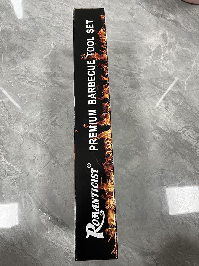 ROMANTICIST 28pcs BBQ Accessories Set with Thermometer - The Very Best Grill Gift on Birthday Wedding - Heavy Duty Stainless Steel Grill Set in Case for Outdoor Cooking Camping Grilling Smoking