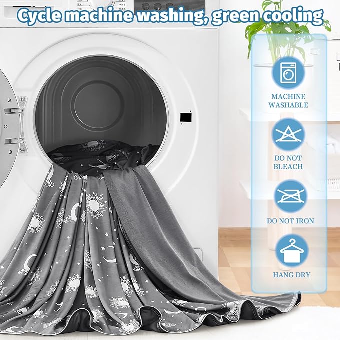 inhand Cooling Throw Blanket (50"x60") - Cooled Blankets for Hot Sleepers Lightweight Breathable Summer Blanket for Sleeping Night Sweats to Keep Cool in The Heat -Dark Grey-Sky