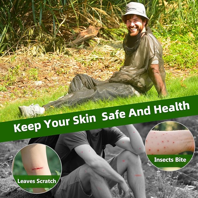 Mosquito Suit, Bug Net Pants & Jacket with Hood, Full Body Bug Suit for Gardening & Outdoor Protection from Bugs, Flies, Gnats, No-See-Ums & Midges, Mosquito Clothing for Women & Men, XL Size