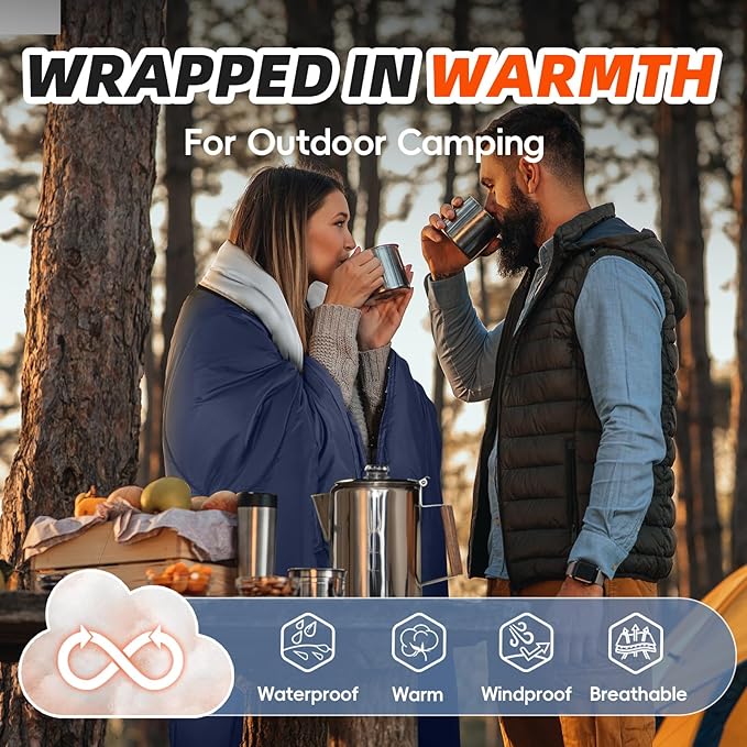 MEREZA Sleeping Bags XL for Adults Cold Weather Mens Large Wide Sleeping Bag for Big and Tall Girls Boys with Compression Sack for Camping Backpacking Warm & Cool Weather