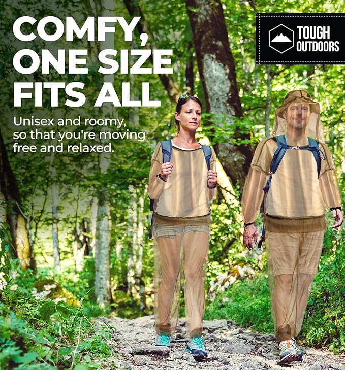 Tough Outfitters Mosquito Suit Pants - Mosquito Clothing for Men & Women - Insect, Bug Proof Net Mesh Pants for Gardening & Outdoor - Protection from Flies, Tick, Gnats