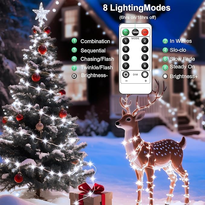 1Pack LED Fairy String Lights,16ft 50 LED with Remote and Timer, 8 Modes, USB Powered and Battery Powered String Lights for Bedroom Party Indoor Christmas Decoration