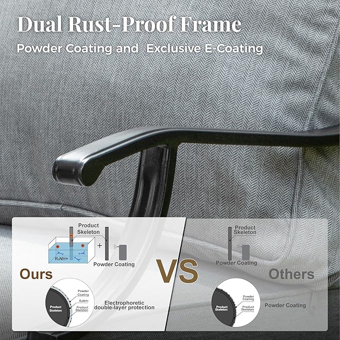 Patio Furniture Set with Fire Pit Table, 5 Pcs Metal Outdoor Conversation Set, 4 Single Chairs with 5.75" Extra Thick Cushion and 28" Fire Pit Table for Backyard Deck, Grey