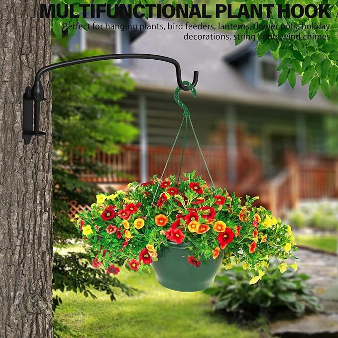 16 Pack Plant Hanger Bracket Wall Mounted Hooks for Hanging Bird Feeder, Flower Bracket, Anti Rust Metal Lanterns 12 Inches (12 in 16P)