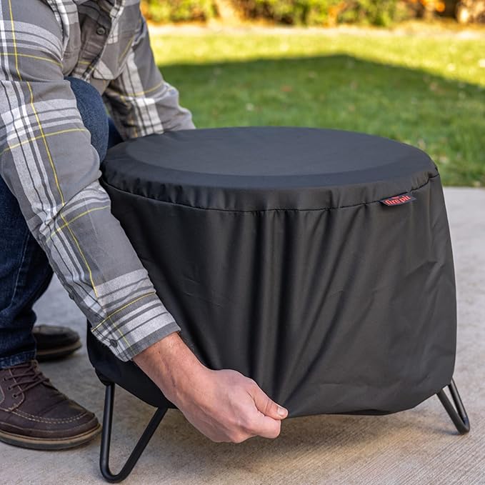 TIKI 20-Inch Smokeless Social Fire Pit, Portable Outdoor Fire Pit with Removable Ash Base, Stand & Cloth Cover – Modern Wood Burning Fire Pit for Patio, Backyard, and Gatherings