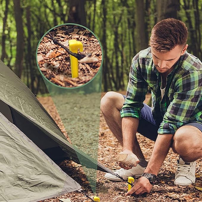 AITIME 30 Pcs 9 Inch Plastic Tent Stakes, Durable Garden Lawn Tarp Stakes, Tent Spikes Nails Pegs Hammer for Outdoor Beach Camping Courtyard Decorative Accessories