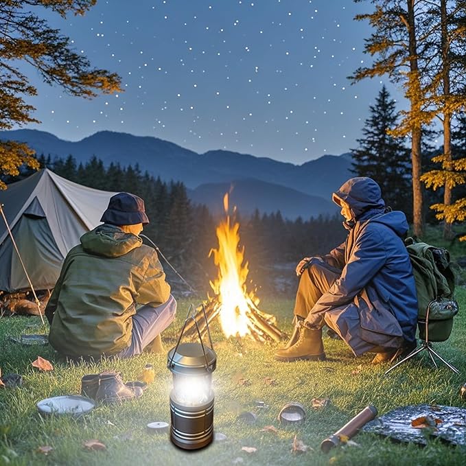 4 Pack Camping Lanterns, Battery Powered LED Lantern for Hurricanes, Power Outages, and Outdoor Use