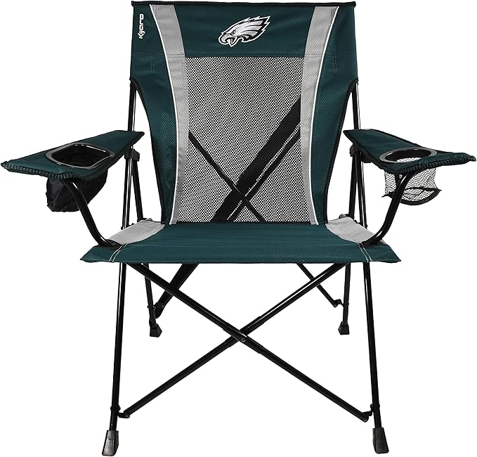 Kijaro Sports Fan Folding Chair, 26" L x 35.5" W x 37" H, Philadelphia Eagles