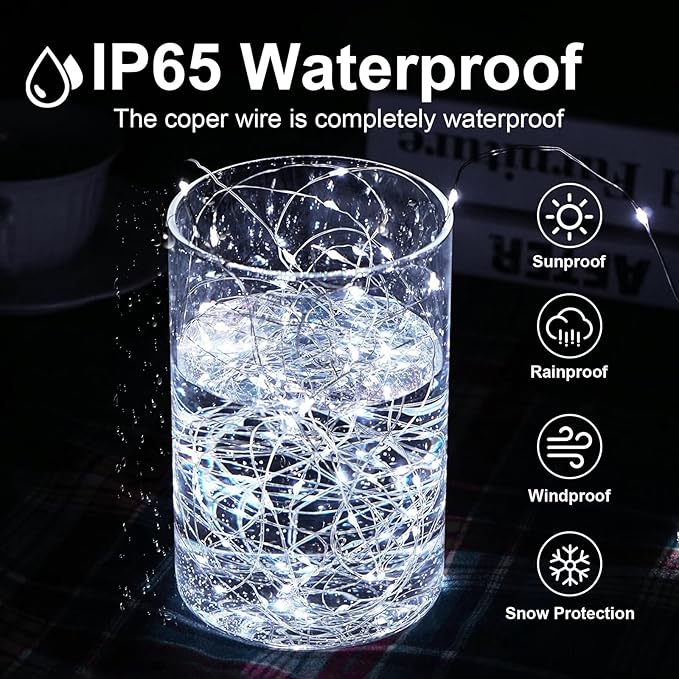 1Pack LED Fairy String Lights,16ft 50 LED with Remote and Timer, 8 Modes, USB Powered and Battery Powered String Lights for Bedroom Party Indoor Christmas Decoration