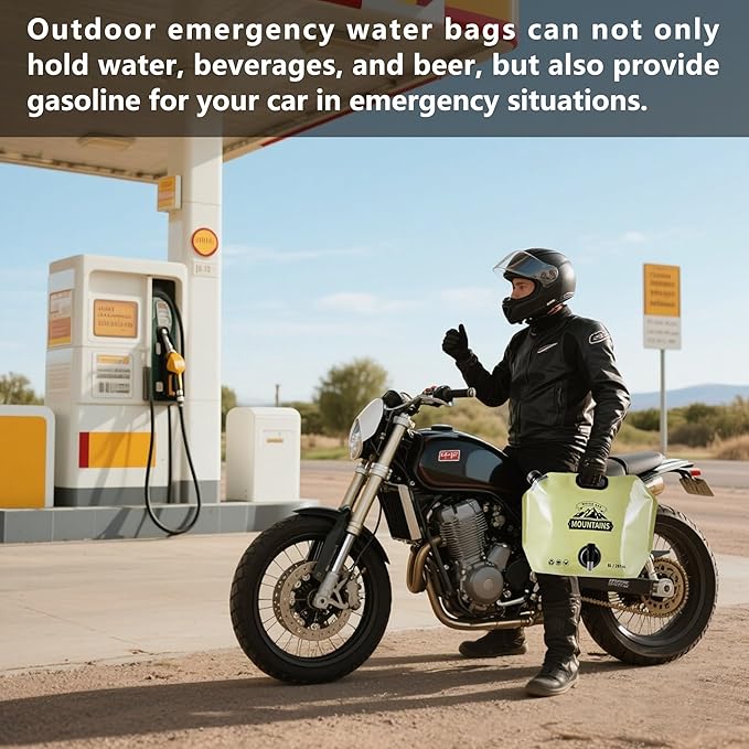 Collapsible 8L Water Storage Bag, BPA-Free Portable Folding Water Jug with Adjustable Faucet, Leakproof Emergency Water Bag for Camping, Hiking, Riding, Outdoor Sport (BEIGE, 4)