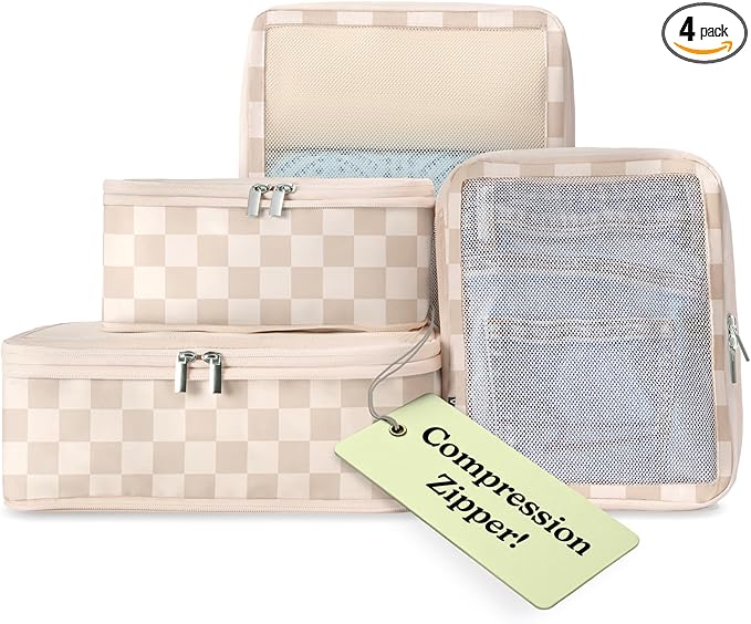 Vandel Space-Saving Compression Packing Cubes for Women, Men, Compressible Carry On Suit Case Organizer Luggage Packing Cubes for Travel Organizer Bags for Luggage and Backpacks, Suitcase Cube