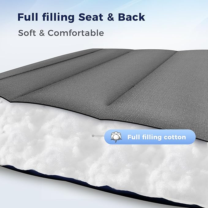 MAISON ARTS Oversized XXL Padded Zero Gravity Chair, Lawn Outdoor Lounge Chairs Set of 2, Foldable Recliners 28" Wide Seat Anti-Gravity for Patio Camping Poolside Yard, Support 400lbs, Grey & Black