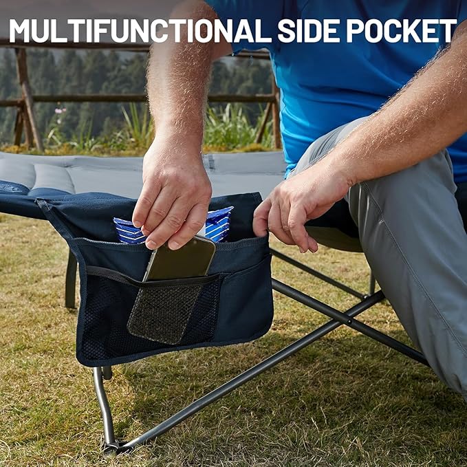 TIMBER RIDGE Extra Wide Heavy Duty Camping Cot for Adult, Easy Set Up Oversized Sleeping Cot with Carry Bag for Camping, Travel and Outdoors, Support up to 450lbs