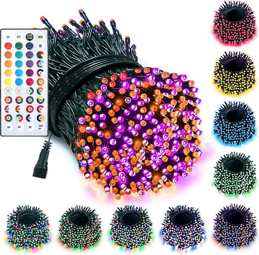 200 LED Christmas Lights Color Changing, 35 Colors 66FT Halloween String Lights with Remote Timer, Connectable Waterproof Twinkle Lights Plug in for Xmas Tree Outdoor Holiday Wedding Party Decor