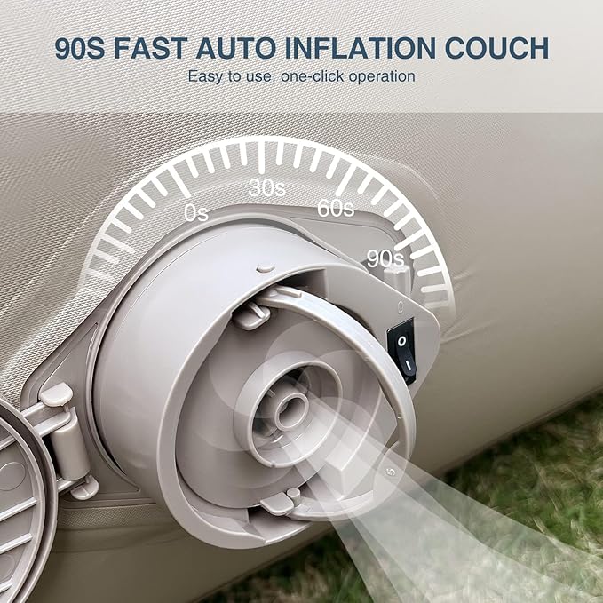 Bestrip Auto Inflatable Couch Lounger, Air Mattress Sofa Bed with Rechargeable Air Pump