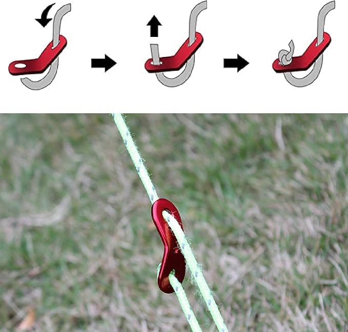 Azarxis Reflective Cord Pack Tent Guyline Rope High-Strength Lightweight with Aluminum Cord Adjuster for Tying Down Tarps, Camping Tent, Outdoor Packaging