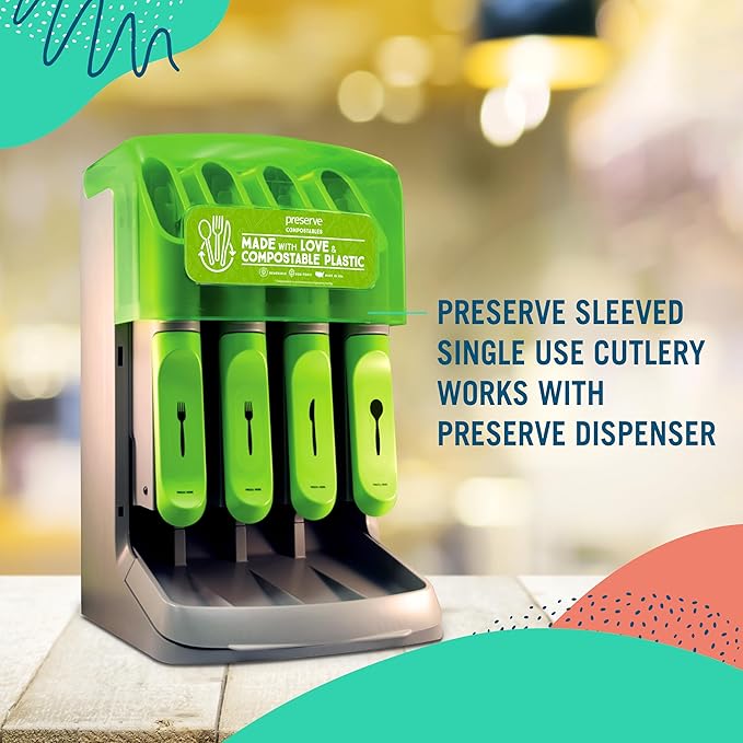 Preserve Compostable Fork, Made in USA, Medium Weight Cutlery, White, 840 Count