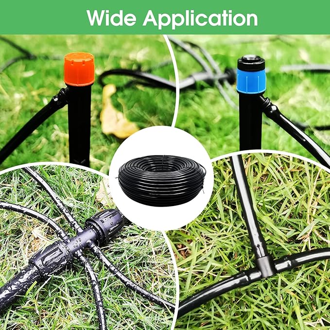 50FT 1/4 inch Drip Irrigation Tubing Distribution Hose Tube for Garden Irrigation System