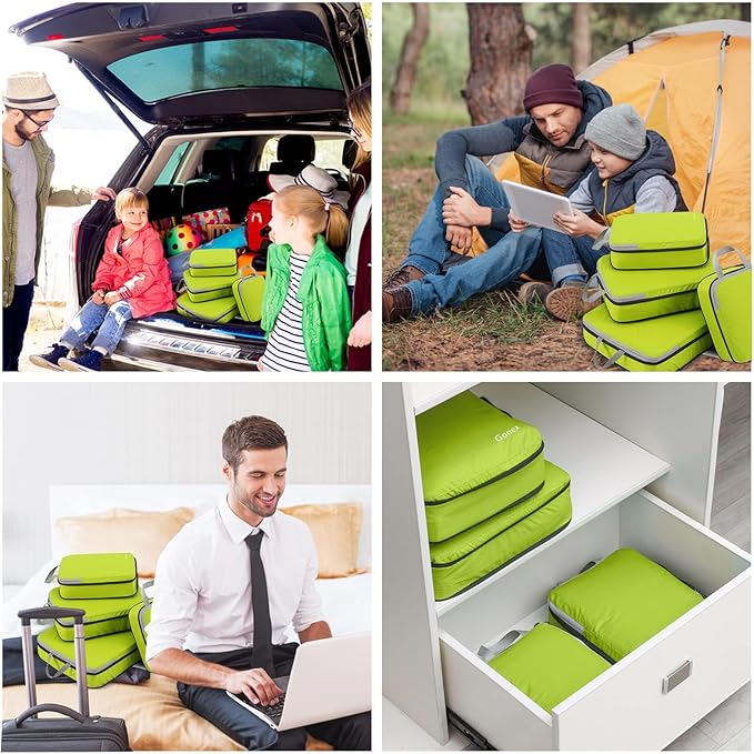 Gonex Compression Packing Cubes, 3pcs/4pcs Expandable Storage Travel Luggage Bags Organizers